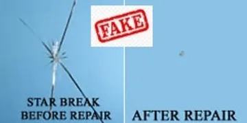 Resultado de una reparación ideal de parabrisas